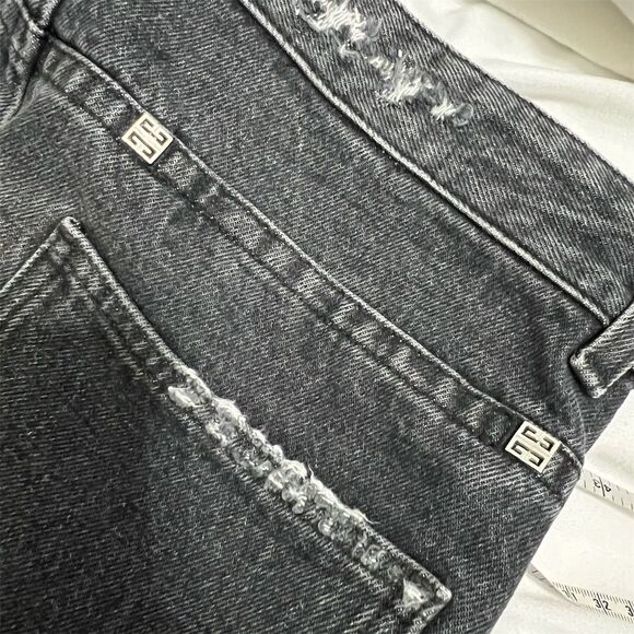 Givenchy Women's Distressed Gray Denim Bermuda Shorts Size 29 - Picture 11 of 15